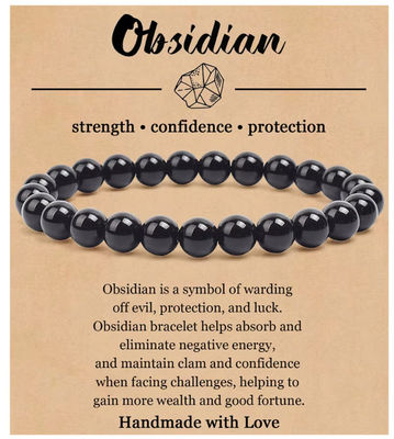 Natural Stone Bracelets For Women Men 8mm Round Crystal Semi-Precious Gemstone Beaded Stretch Bracelets