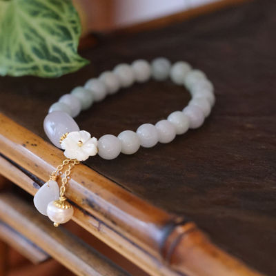 Elastic Natural Genuine Jade Beaded Bracelet New Products Natural Jade Bangle Jade Stone Bracelet Jadeite Natural Jade Bracelet Agate Bangles Women