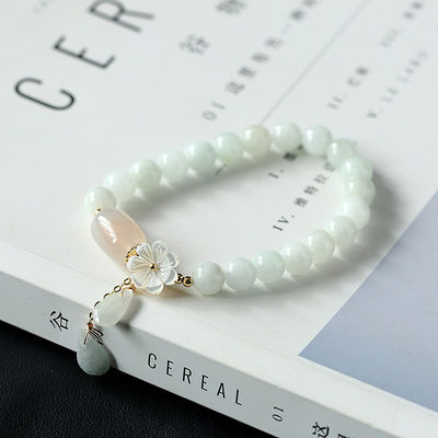 Elastic Natural Genuine Jade Beaded Bracelet New Products Natural Jade Bangle Jade Stone Bracelet Jadeite Natural Jade Bracelet Agate Bangles Women
