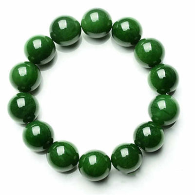 Premium Artisan Handcrafted Jade Necklace High Quality Woman Natural Dark Green Jade Round Gemstone Beads Stretchy Bangle Necklace and Bracelet 8/10/12/14mm