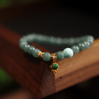 New Natural Jade Bracelet Handmade Natural Light Green White Jade Chinese Round Bead Bangles Women Reiki Healing Health Care Energy Strand Bracelets