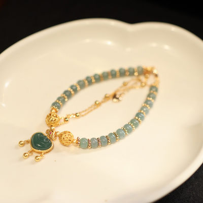 Luxury Hotan Jade Safety Clasp Pendant Women Bracelet Jewelry Natural Freshwater Pearl Myanmar Jade Bracelet For Women Fashion Jewelry Jade Handcarved Jadeite Bracelet
