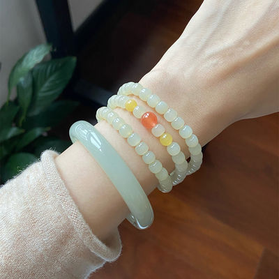Jade Bracelet For Women Men'S Gifts - Green Jade Protection Healing Crystal Bracelet - 8mm Gemstone Beaded Adjustable Bracelet Pulseras Para Hombres Mujer Stocking Stuffers