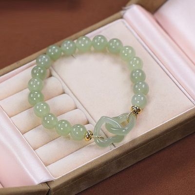 Heart to Heart Love Adjustable Jades Stone Miss You Bracelet High-quality Light Luxury Natural for Couples Women's CLASSIC