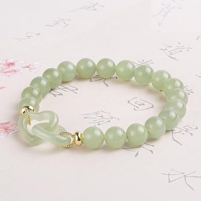 Heart to Heart Love Adjustable Jades Stone Miss You Bracelet High-quality Light Luxury Natural for Couples Women's CLASSIC