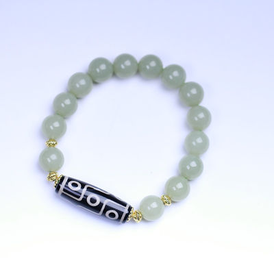 gZiBeads Elaeocarpus ganitrus Best Gifts Beautiful Colorful Natural Green Jade Gemstone Stone Tiger Eye Beaded Bracelets Men Women Handmade Elastic Jewelry
