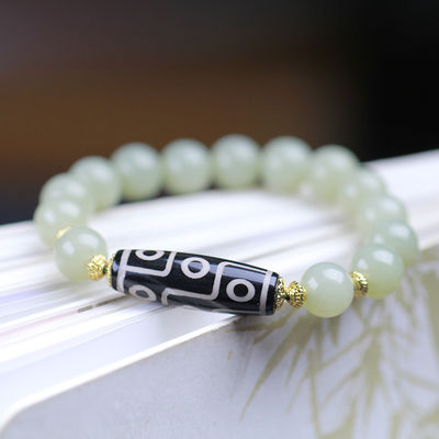 gZiBeads Elaeocarpus ganitrus Best Gifts Beautiful Colorful Natural Green Jade Gemstone Stone Tiger Eye Beaded Bracelets Men Women Handmade Elastic Jewelry