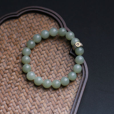 gZiBeads Elaeocarpus ganitrus Best Gifts Beautiful Colorful Natural Green Jade Gemstone Stone Tiger Eye Beaded Bracelets Men Women Handmade Elastic Jewelry