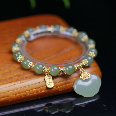 Genuine Natural Jadeite Circular Beads Jade Bracelet Men'S And Women'S Jade The Hand Strings Wholesale Handcarved Jadeite Bracelet Jade Jewelry Burma Jade Bangle Bracelet