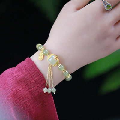 Genuine Natural Jadeite Circular Beads Jade Bracelet Men'S And Women'S Jade The Hand Strings Wholesale Handcarved Jadeite Bracelet Jade Jewelry Burma Jade Bangle Bracelet