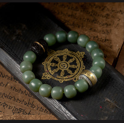 Natural Hetian Jade Amulet Healing Jade Stones periapt Protection Pendant Bracelet with silver accessories Necklace For Crystal Crafts Gifts
