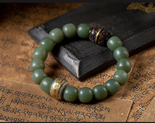 Natural Hetian Jade Amulet Healing Jade Stones periapt Protection Pendant Bracelet with silver accessories Necklace For Crystal Crafts Gifts