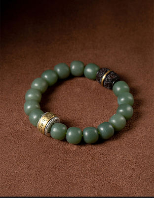 Natural Hetian Jade Amulet Healing Jade Stones periapt Protection Pendant Bracelet with silver accessories Necklace For Crystal Crafts Gifts