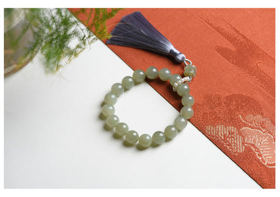 Fashion Hot Selling Multi-Size Jade Bracelet Hetian Jade Hand Bracelet Round Shape Unisex Couple Bracelet Women Jade Chain Natural Hetian Jade Beads Pendant Brace