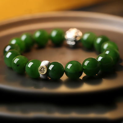 Blessing Protection Safe Precious Hetian Jade Nephrite Jade Bangle AAA High Quality Nephrite Green Jade Bangle&Bracelet For Women Gift