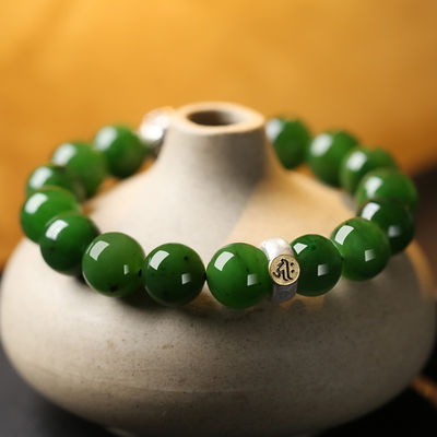 Blessing Protection Safe Precious Hetian Jade Nephrite Jade Bangle AAA High Quality Nephrite Green Jade Bangle&Bracelet For Women Gift