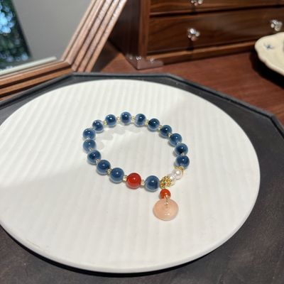 Circles Paired With Black Agate Bracelet, High-End And Niche Design, Unique Agate Lava Hematite Beaded Bracelets Fashion Jewelry Birthday Gift