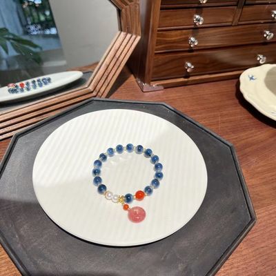 Circles Paired With Black Agate Bracelet, High-End And Niche Design, Unique Agate Lava Hematite Beaded Bracelets Fashion Jewelry Birthday Gift