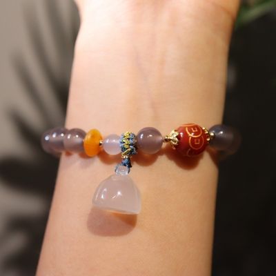 New Fashion Square Beaded Colorful Agate Natural Stone Braided Chakra Bracelet Adjustable With Custom OM Logo For Woman Men