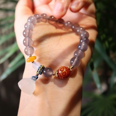 New Fashion Square Beaded Colorful Agate Natural Stone Braided Chakra Bracelet Adjustable With Custom OM Logo For Woman Men