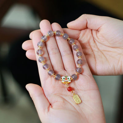 New Fashion Square Beaded Colorful Agate Natural Stone Braided Chakra Bracelet Adjustable With Custom OM Logo For Woman Men