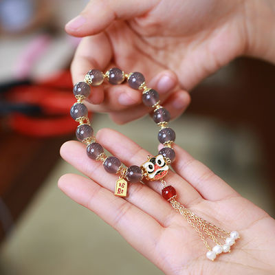 New Fashion Square Beaded Colorful Agate Natural Stone Braided Chakra Bracelet Adjustable With Custom OM Logo For Woman Men