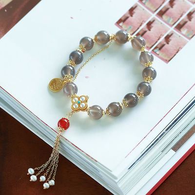New Fashion Square Beaded Colorful Agate Natural Stone Braided Chakra Bracelet Adjustable With Custom OM Logo For Woman Men