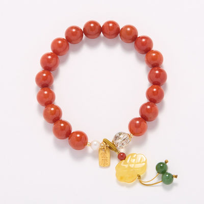Pink Agate Lucky Beads Bracelet Wholesale Natural Sakura Agate Bracelet Energy Healing Sakura Agate Bracelet Rose Quartz Bracelet