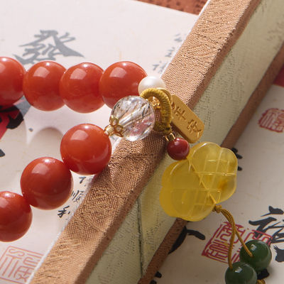 Pink Agate Lucky Beads Bracelet Wholesale Natural Sakura Agate Bracelet Energy Healing Sakura Agate Bracelet Rose Quartz Bracelet