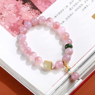 Exquisite Agate Fashion Classic Lucky Handmade Natural Stone Elastic Beaded Bracelet Friendship Couple Tiger Eye Black Agate Stone Bracelet Jewelry For Women Men