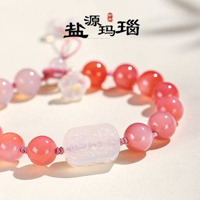Wholesale Multiple Color Natural Stone Bead Bracelet Healing Stone Agate Tiger Eye Gem Charm Lucky Bead Charm Bracelet Women