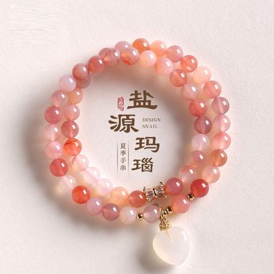 Wholesale Multiple Color Natural Stone Bead Bracelet Healing Stone Agate Tiger Eye Gem Charm Lucky Bead Charm Bracelet Women
