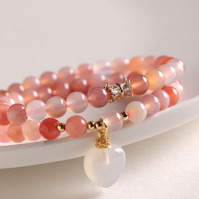 Wholesale Multiple Color Natural Stone Bead Bracelet Healing Stone Agate Tiger Eye Gem Charm Lucky Bead Charm Bracelet Women
