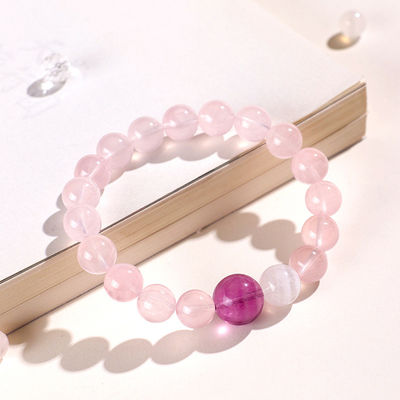 Agate Rose Quartz Bracelets Pink Quartz Bracelet Natural Stone Beaded Bracelets Handmade Stretch Gemstone Bracelet Agate Healing Crystal Bracelet Healing Jewelry Gifts For Women Girls