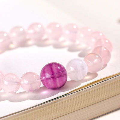 Agate Rose Quartz Bracelets Pink Quartz Bracelet Natural Stone Beaded Bracelets Handmade Stretch Gemstone Bracelet Agate Healing Crystal Bracelet Healing Jewelry Gifts For Women Girls