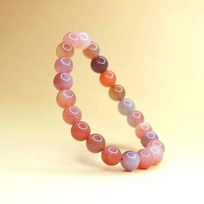 Pink Agate Bracelet For Women - Feng Shui Love Energy Stretch Bracelet With Natural Gemstones, Attract Fortune & Blessing