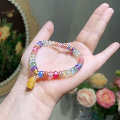 Attract Fortune & Blessing, Lucky Peach Blossom Jewelry For Summer Confidence & Everyday Elegance Lotus Pod Crystal Bracelet, Chinese Feng Shui Lucky Charm