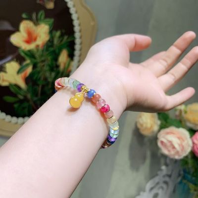 Attract Fortune & Blessing, Lucky Peach Blossom Jewelry For Summer Confidence & Everyday Elegance Lotus Pod Crystal Bracelet, Chinese Feng Shui Lucky Charm