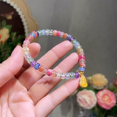 Attract Fortune & Blessing, Lucky Peach Blossom Jewelry For Summer Confidence & Everyday Elegance Lotus Pod Crystal Bracelet, Chinese Feng Shui Lucky Charm