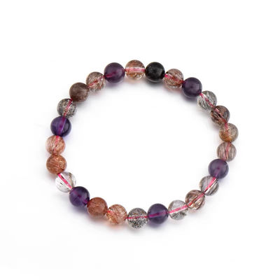 Feng Shui Jewellery Super Seven Aquamarine Agate Ametrine Gemstone Moonstone Stone Beads Jewelry Energy Crystal Beaded Bracelets