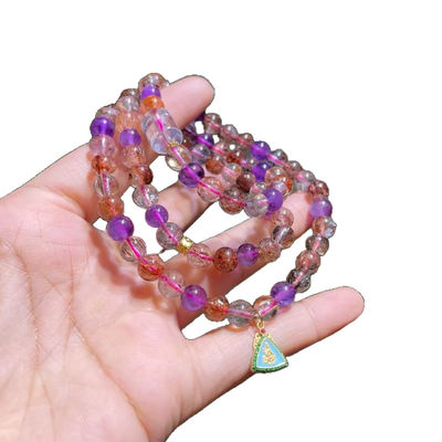Feng Shui Jewellery Super Seven Aquamarine Agate Ametrine Gemstone Moonstone Stone Beads Jewelry Energy Crystal Beaded Bracelets