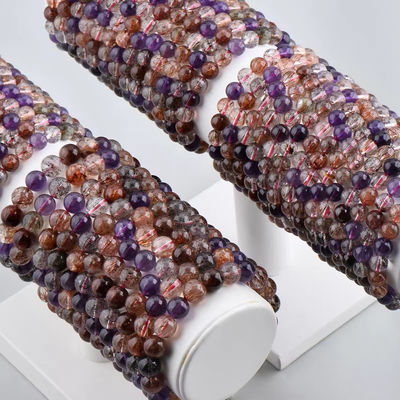 Feng Shui Jewellery Super Seven Aquamarine Agate Ametrine Gemstone Moonstone Stone Beads Jewelry Energy Crystal Beaded Bracelets
