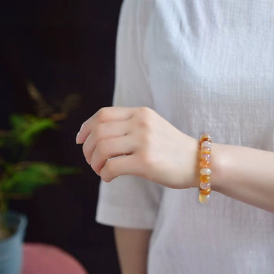 Agate - Stone Of Peaceful - Handmade Yoga Stretch Elastic Bracelet Natural Stone Crystal Healing Power Energy Gifts For Unisex Adul