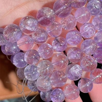 Crystal Bead Bracelet For Men Women Health Protection Soul Gift Natural Purple Stone Beads Agate Beads Energy Crystal Healing Power Gemstone For Jewelry Making, Bracelet Necklace