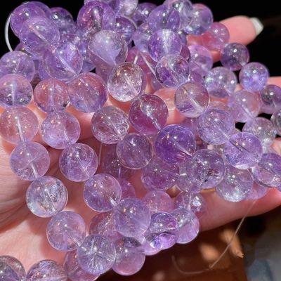 Crystal Bead Bracelet For Men Women Health Protection Soul Gift Natural Purple Stone Beads Agate Beads Energy Crystal Healing Power Gemstone For Jewelry Making, Bracelet Necklace