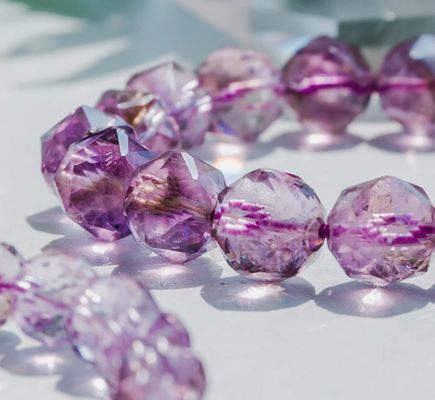 Crystal Bead Bracelet For Men Women Health Protection Soul Gift Natural Purple Stone Beads Agate Beads Energy Crystal Healing Power Gemstone For Jewelry Making, Bracelet Necklace