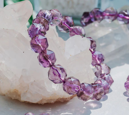 Crystal Bead Bracelet For Men Women Health Protection Soul Gift Natural Purple Stone Beads Agate Beads Energy Crystal Healing Power Gemstone For Jewelry Making, Bracelet Necklace