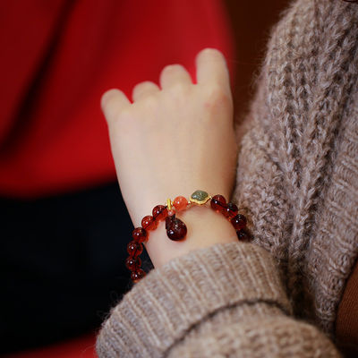 Super Fine Quality Baltic Amber Round Cabochon Beads Bracelet Genuine Loose Gemstone Jewelry Handmade Jewelry For All