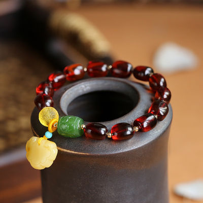 Newest Fashion Design Amber Natural Gemstone Healing Crystal Beads Bracelets Blue Pink Quartz Beaded Bracelet For Women Gifts