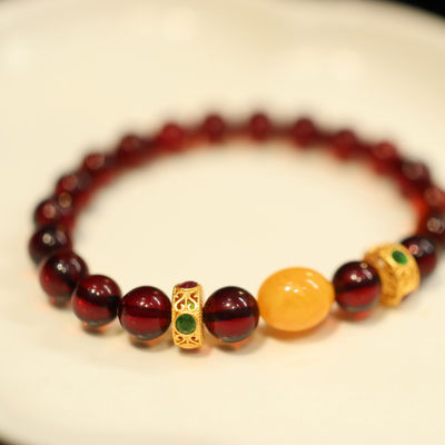 Newest Fashion Design Amber Natural Gemstone Healing Crystal Beads Bracelets Blue Pink Quartz Beaded Bracelet For Women Gifts